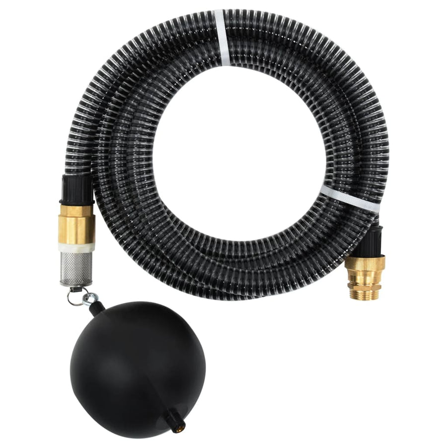 Zuigslang Met Messing Koppelingen 1,1'' Pvc 7 m Zwart