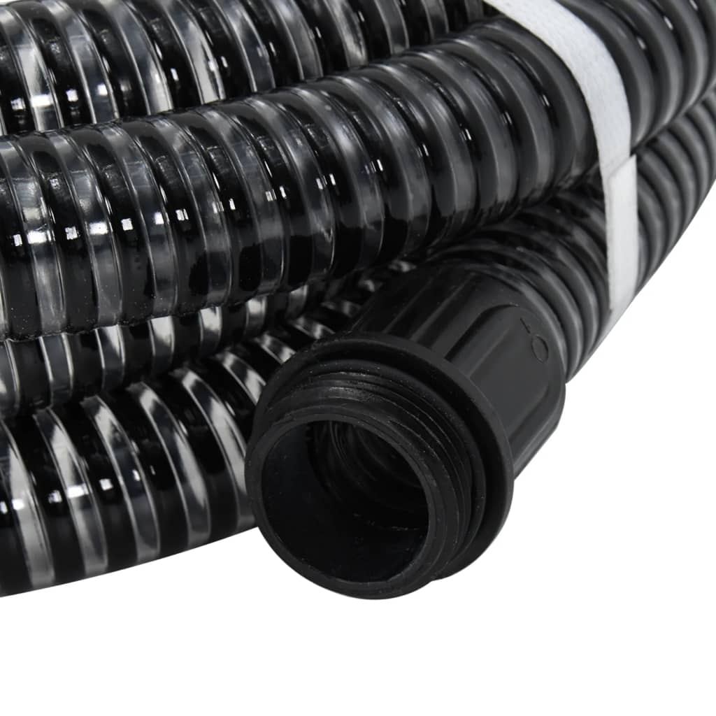 Zuigslang Met Messing Koppelingen 1,1'' Pvc 7 m Zwart