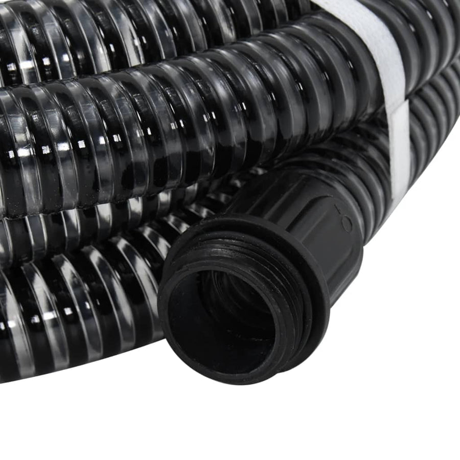 Zuigslang Met Messing Koppelingen 1,1'' Pvc 7 m Zwart