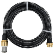 Zuigslang 10 m PVC zwart met messing koppelingen