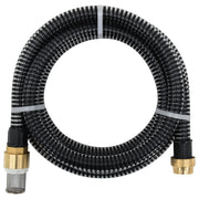 Zuigslang 1,1'' 15 m PVC zwart met messing koppelingen
