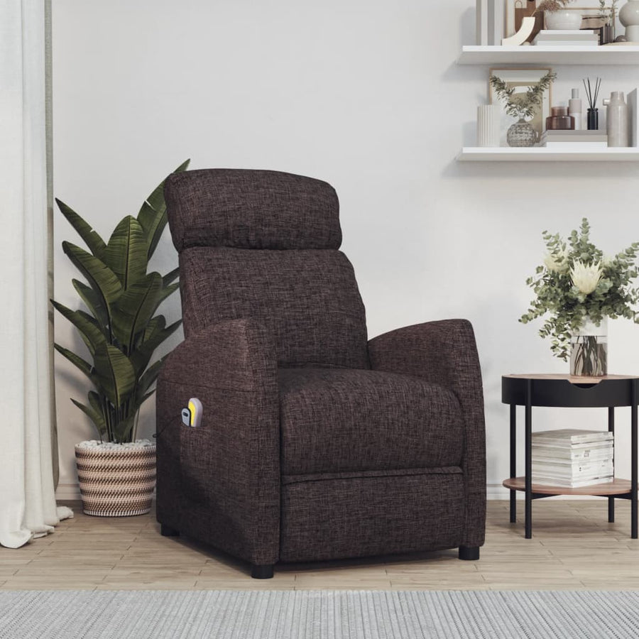 Massagestoel elektrisch verstelbaar stof donkerbruin
