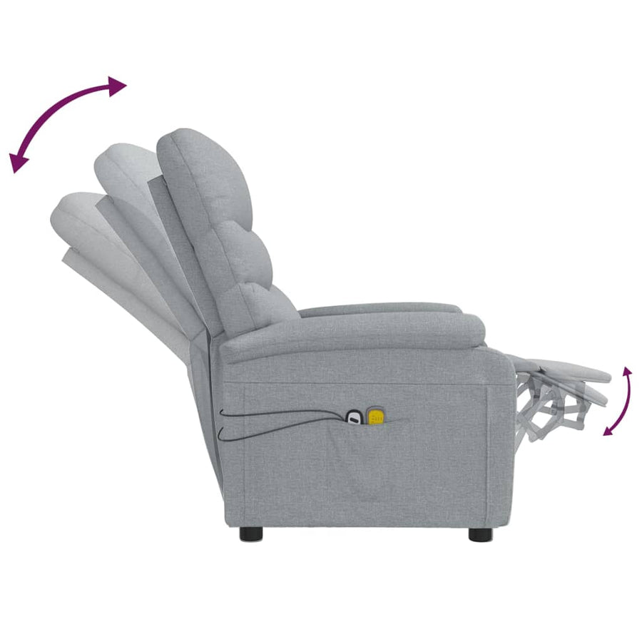 Massagestoel Elektrisch Stof Lichtgrijs