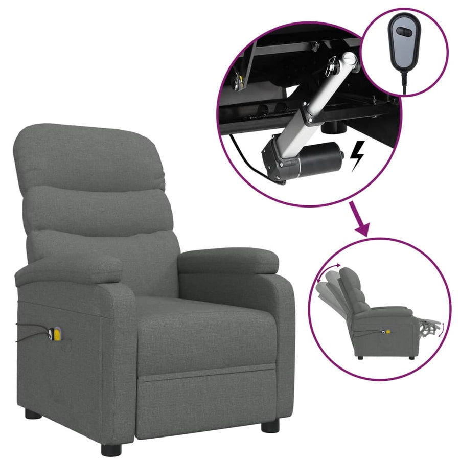 Massagestoel Elektrisch Stof Donkergrijs