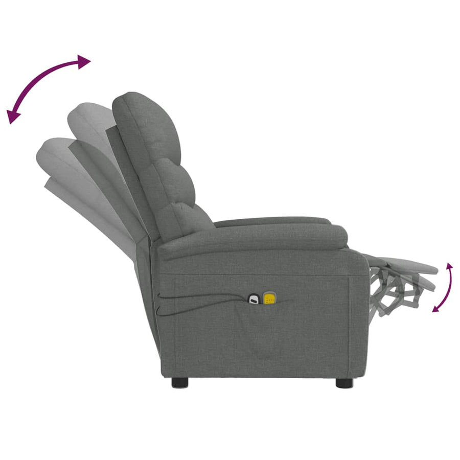 Massagestoel Elektrisch Stof Donkergrijs