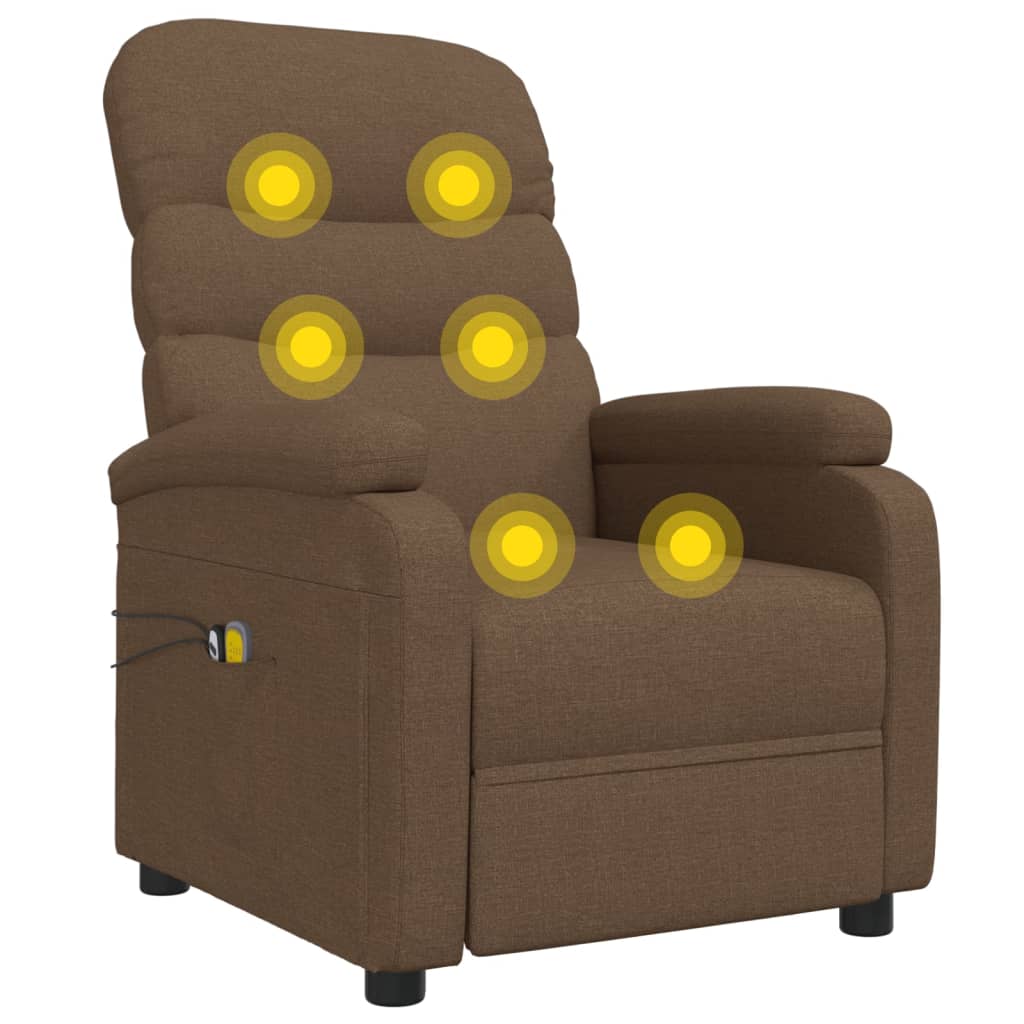 Massagestoel Elektrisch Verstelbaar Stof Bruin