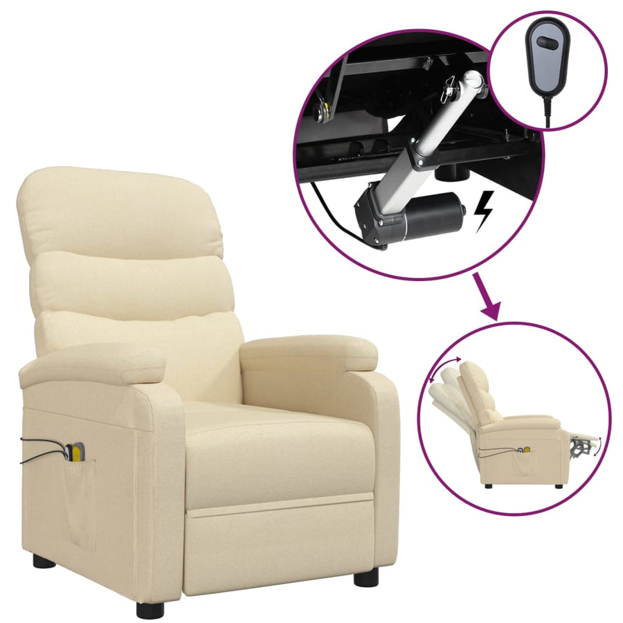 Massagestoel Elektrisch Stof Kleurig Crème