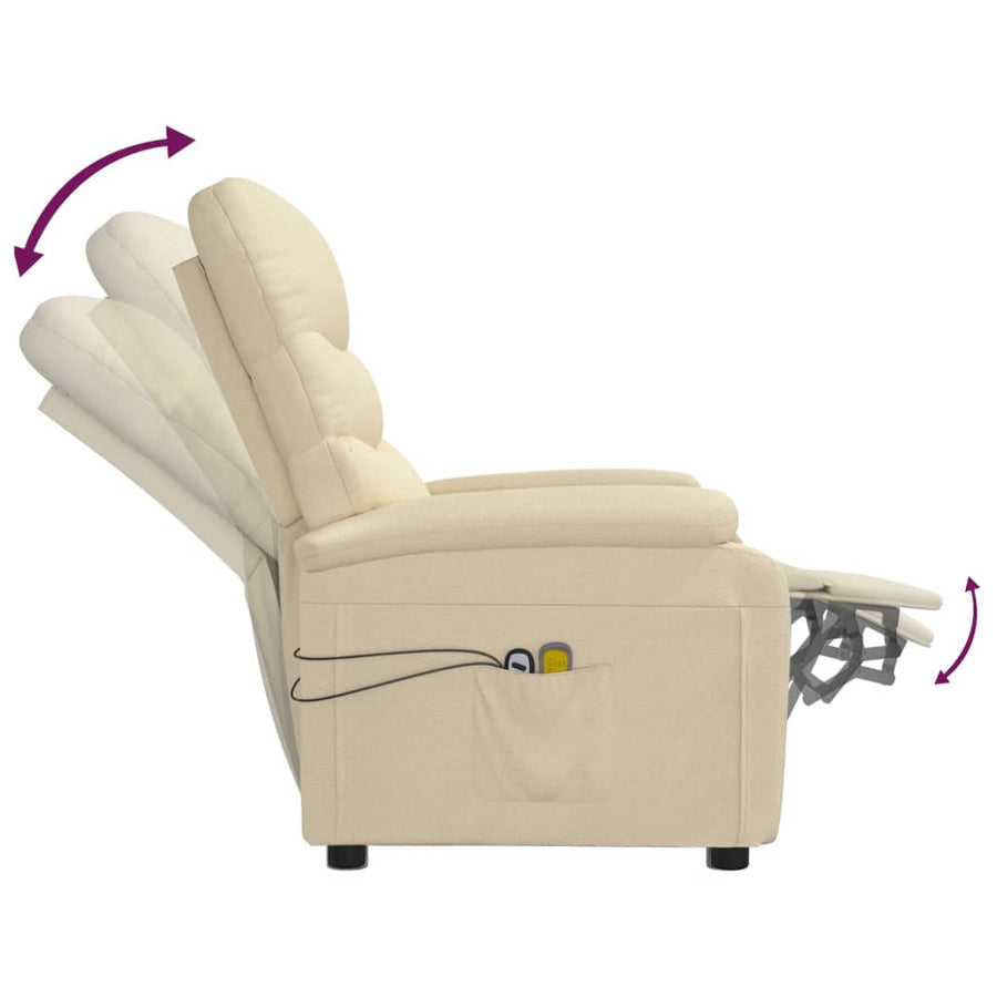 Massagestoel Elektrisch Stof Kleurig Crème