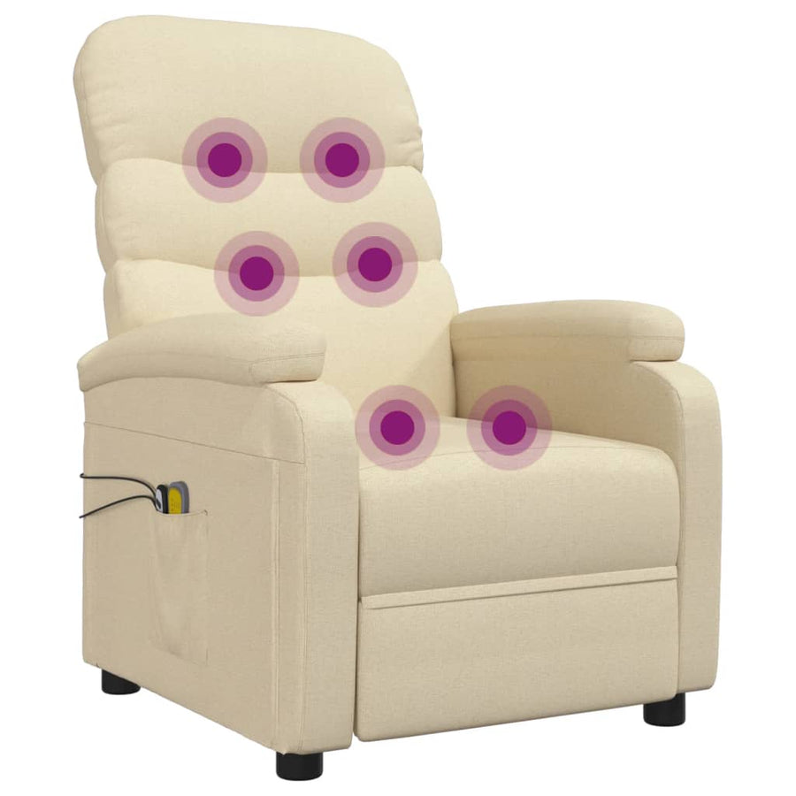 Massagestoel Elektrisch Stof Kleurig Crème
