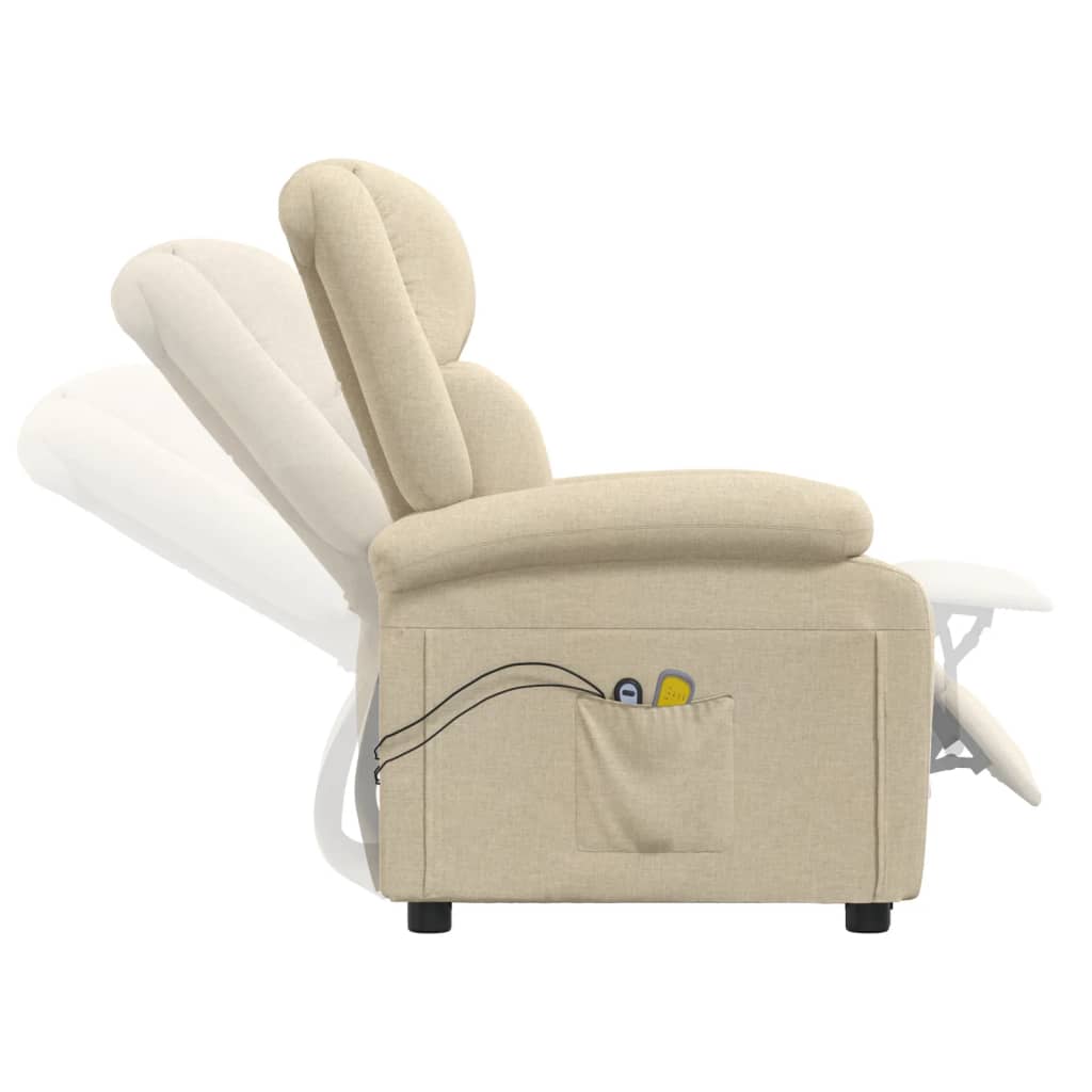 Massagestoel Elektrisch Stof Kleurig Crème
