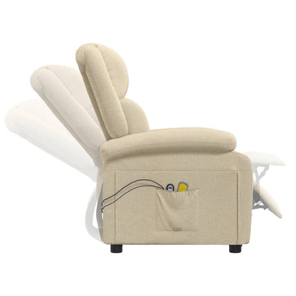 Massagestoel Elektrisch Stof Kleurig Crème