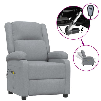 Massagestoel Elektrisch Stof Lichtgrijs