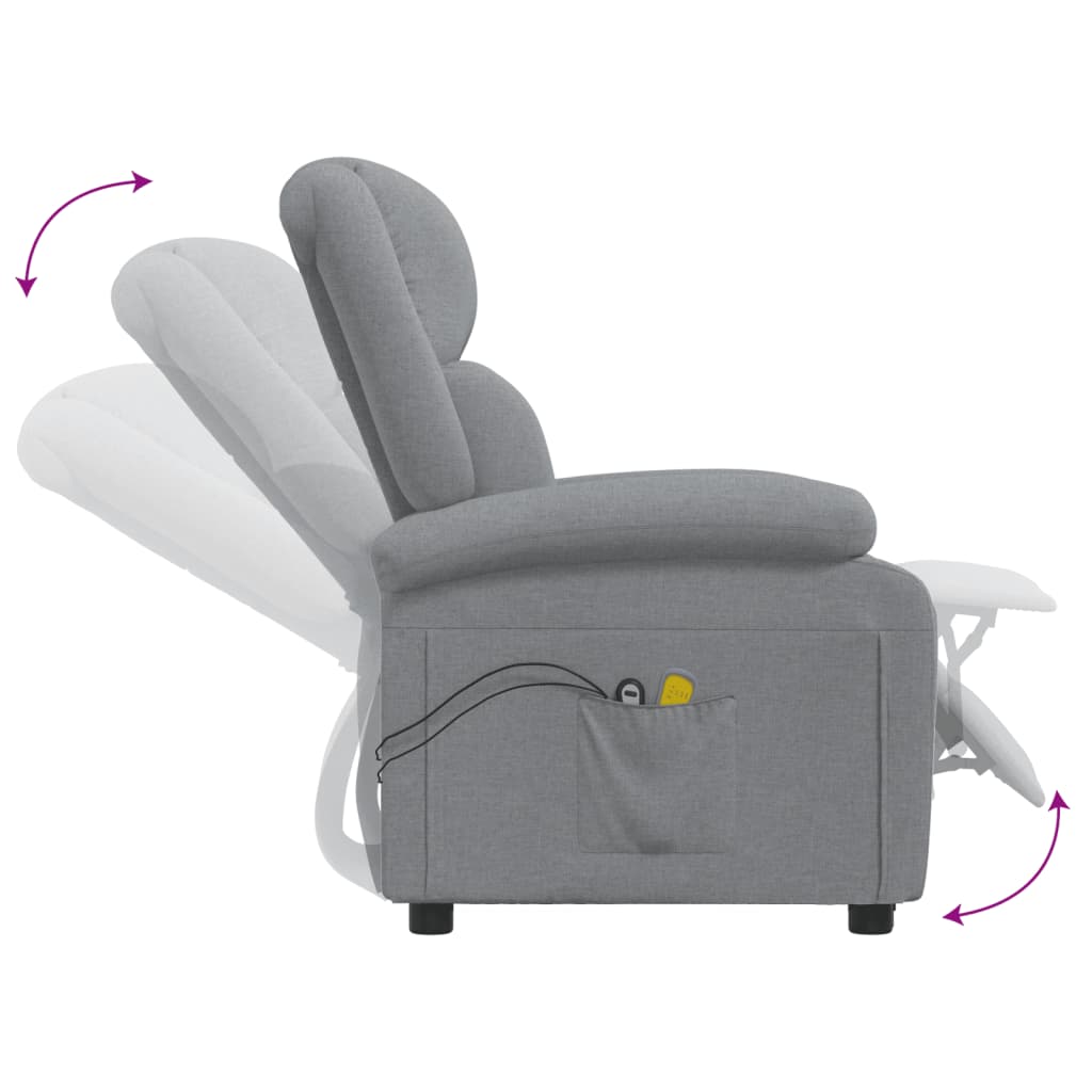 Massagestoel Elektrisch Stof Lichtgrijs