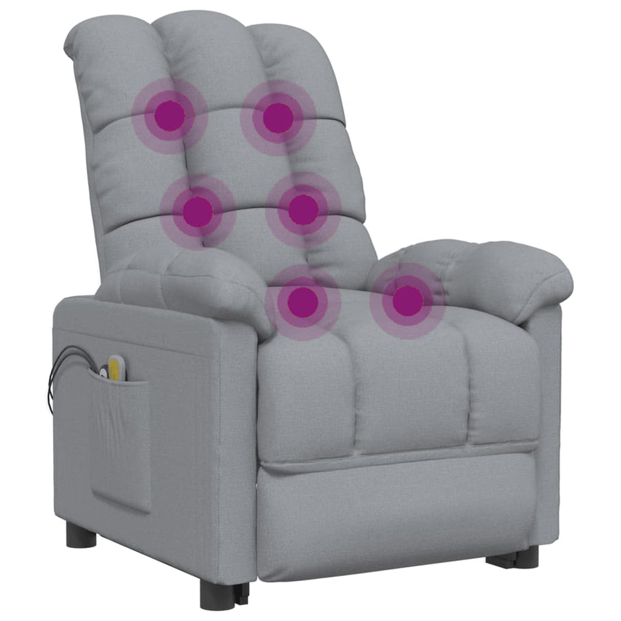 Massagestoel Elektrisch Stof Lichtgrijs