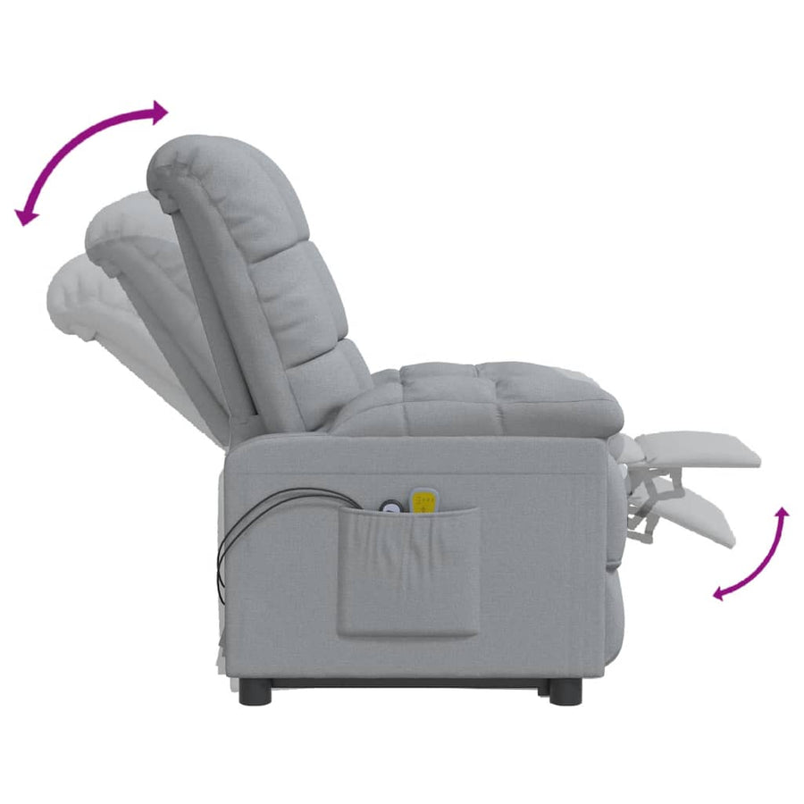 Massagestoel Elektrisch Stof Lichtgrijs