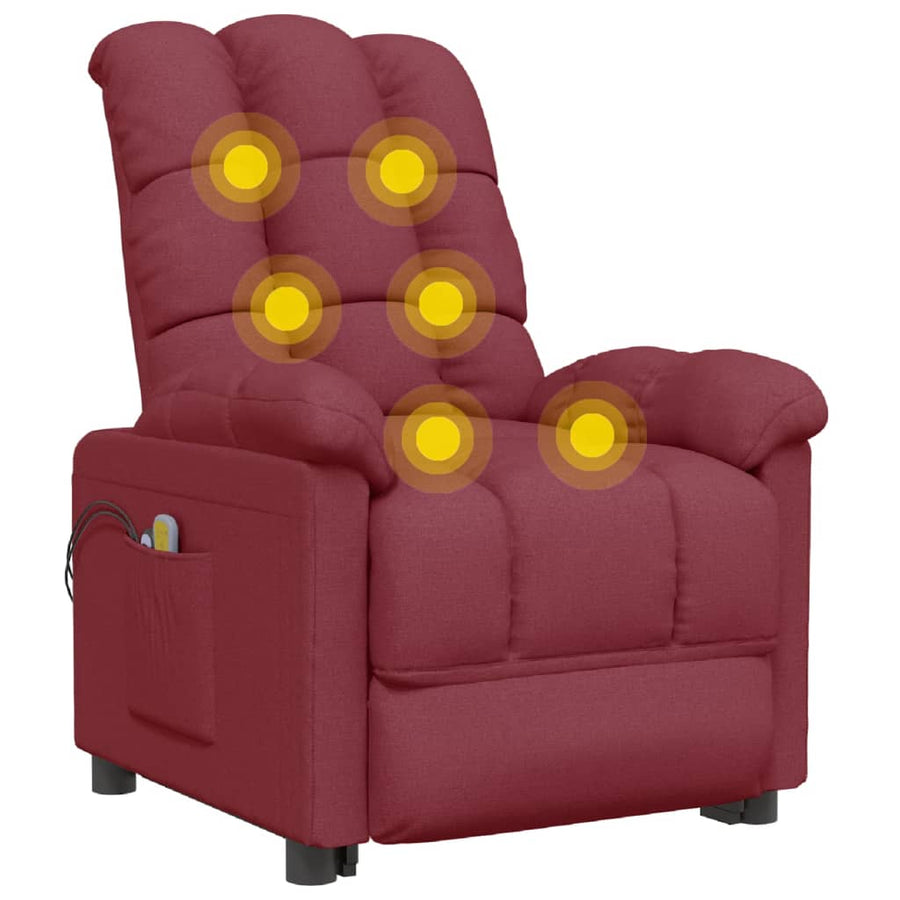 Massagestoel elektrisch stof wijnrood