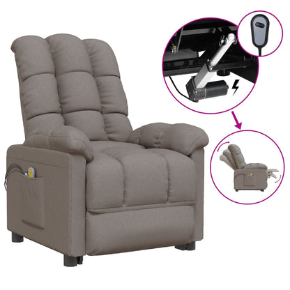 Massagestoel elektrisch stof taupe