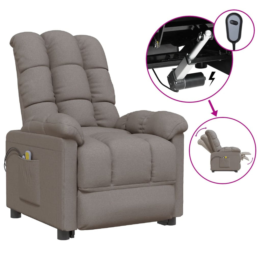 Massagestoel elektrisch stof taupe
