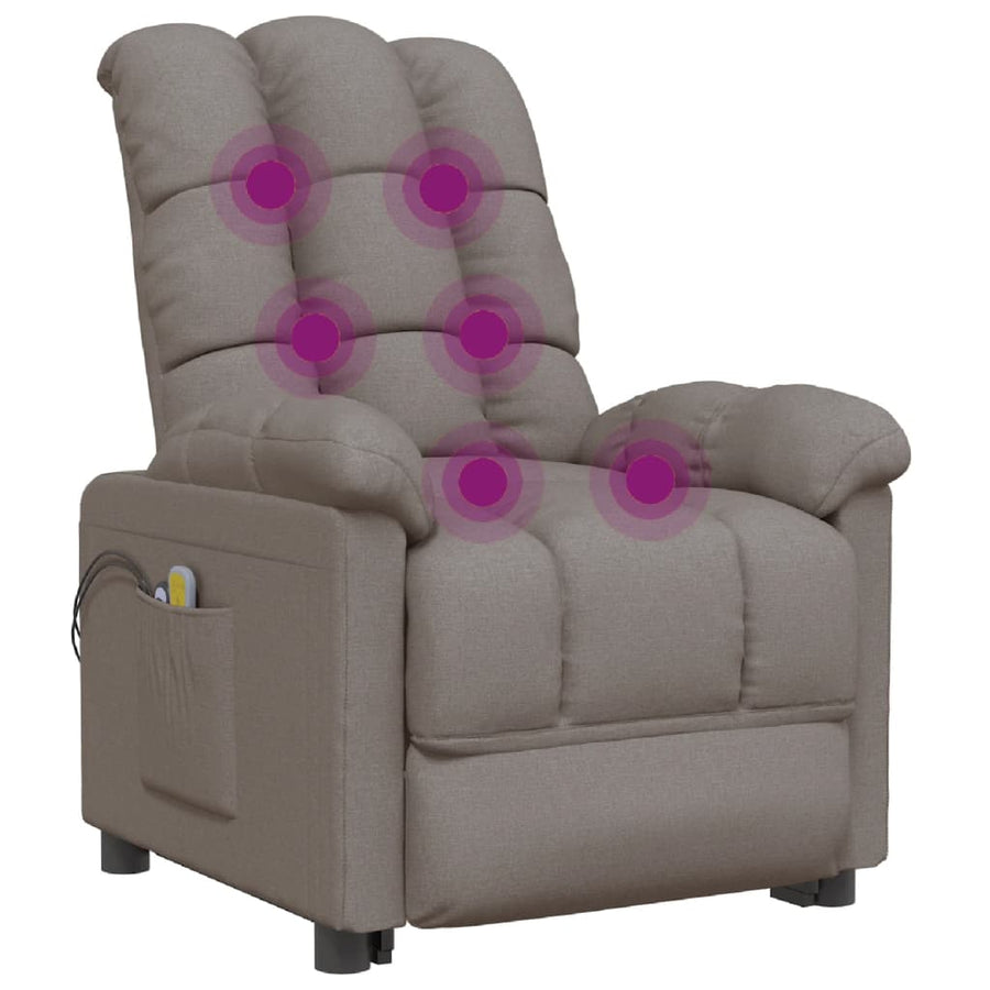 Massagestoel elektrisch stof taupe