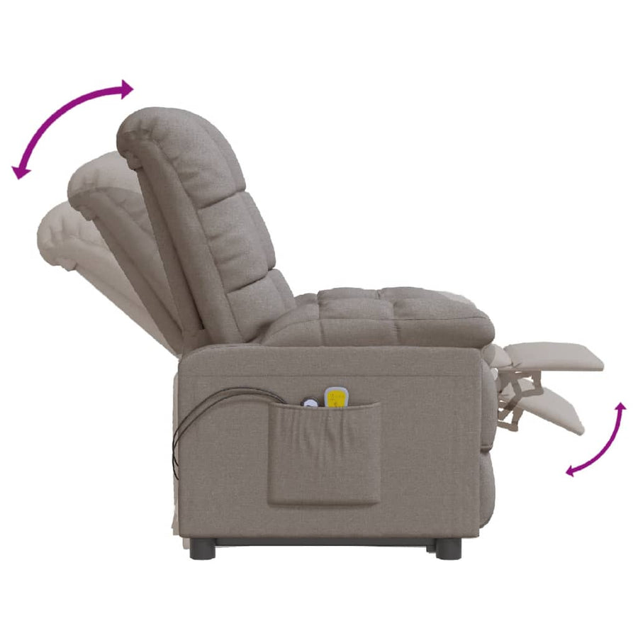 Massagestoel elektrisch stof taupe
