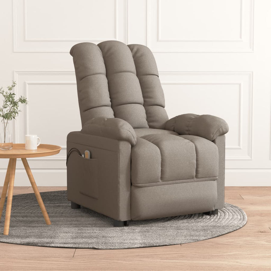 Massagestoel elektrisch stof taupe