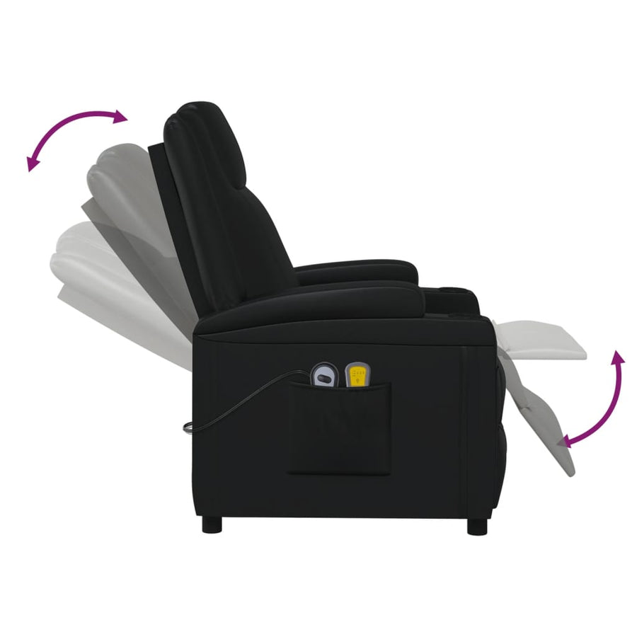 Massagestoel Elektrisch Kunstleer Zwart