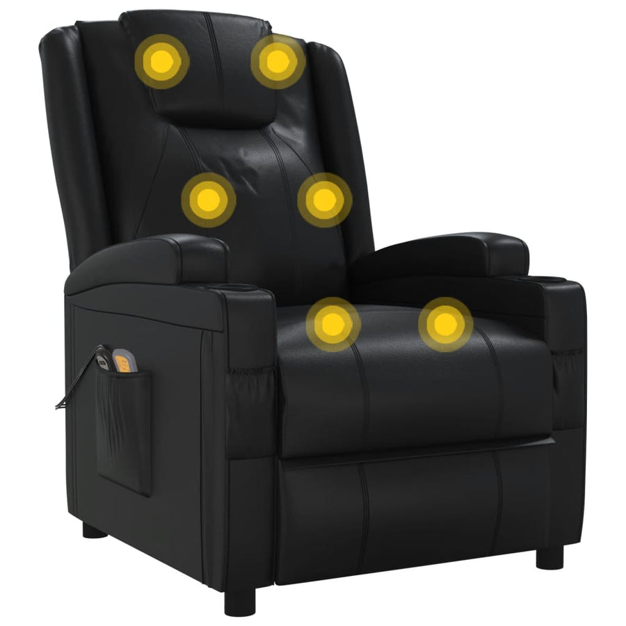 Massagestoel Elektrisch Kunstleer Zwart