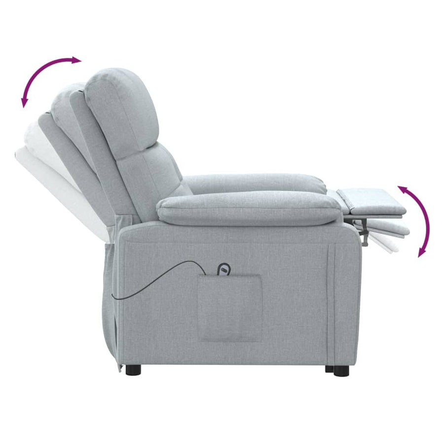 Fauteuil Elektrisch Verstelbaar Stof Lichtgrijs 1