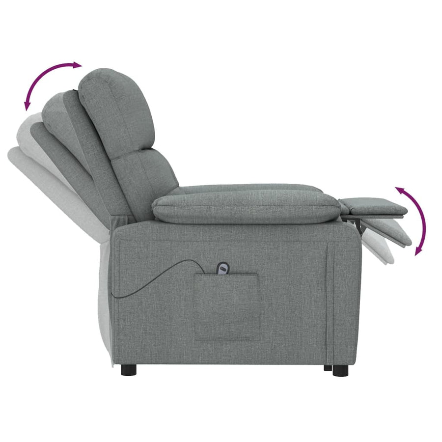 Fauteuil elektrisch verstelbaar stof donkergrijs