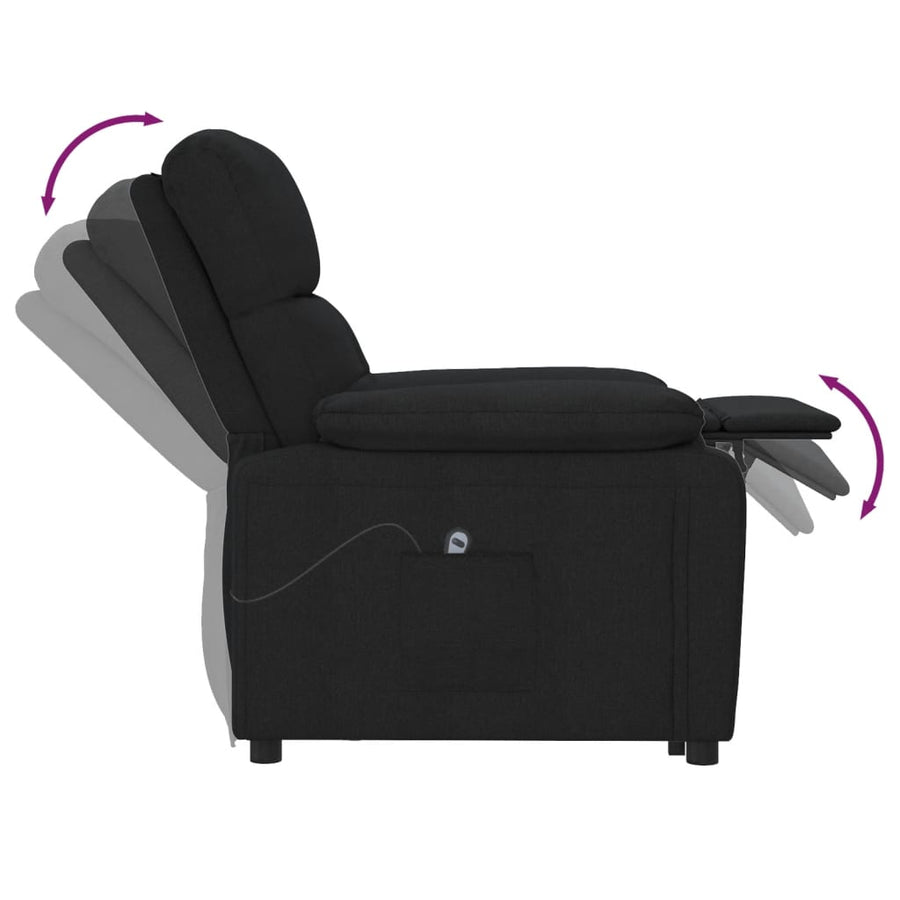 Fauteuil Verstelbaar Elektrisch Stof Zwart 1
