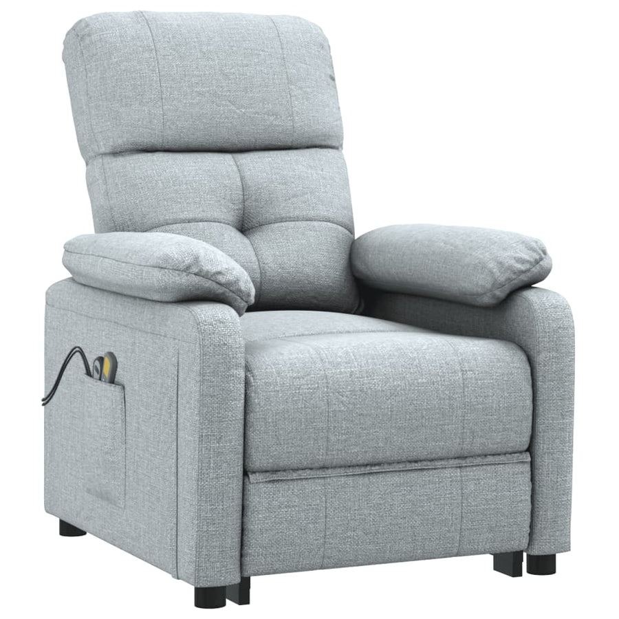Massagestoel elektrisch stof lichtgrijs
