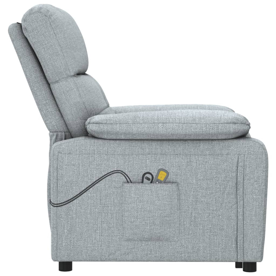 Massagestoel elektrisch stof lichtgrijs