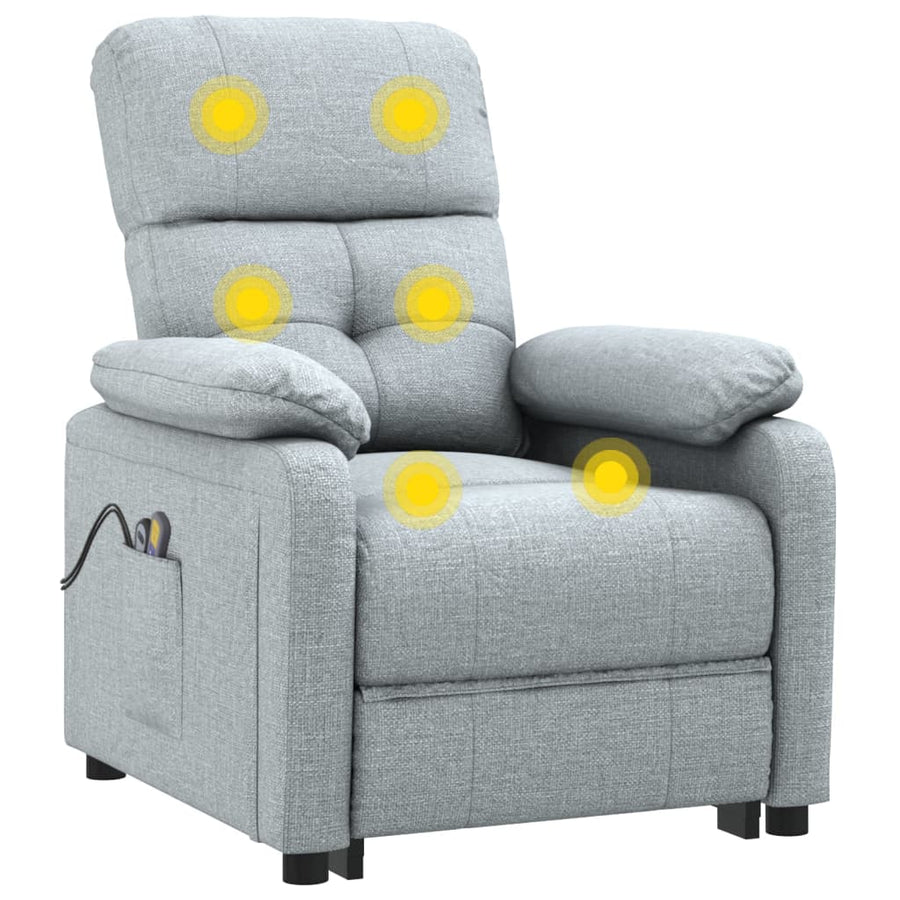 Massagestoel elektrisch stof lichtgrijs