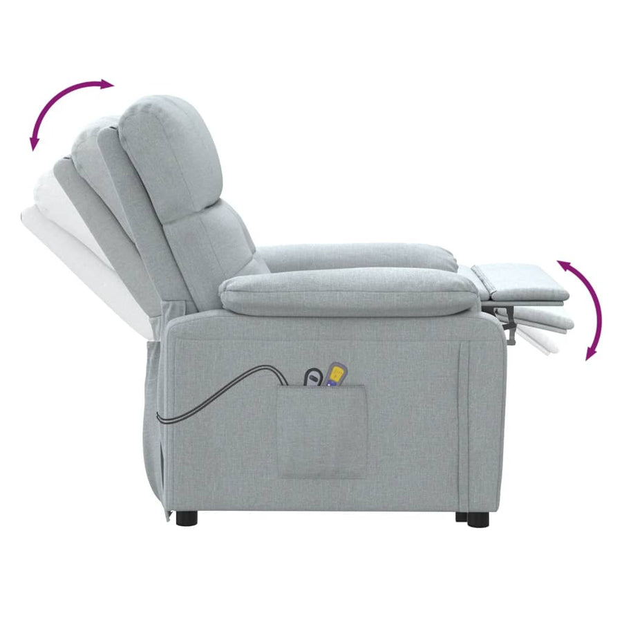 Massagestoel elektrisch stof lichtgrijs