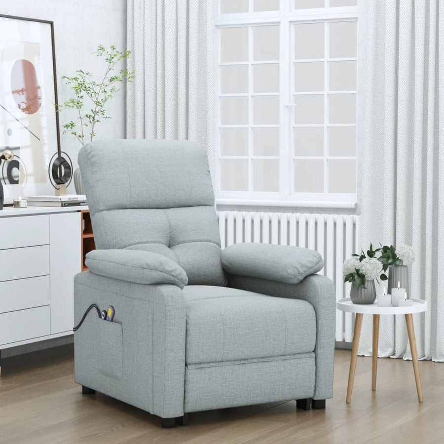 Massagestoel elektrisch stof lichtgrijs
