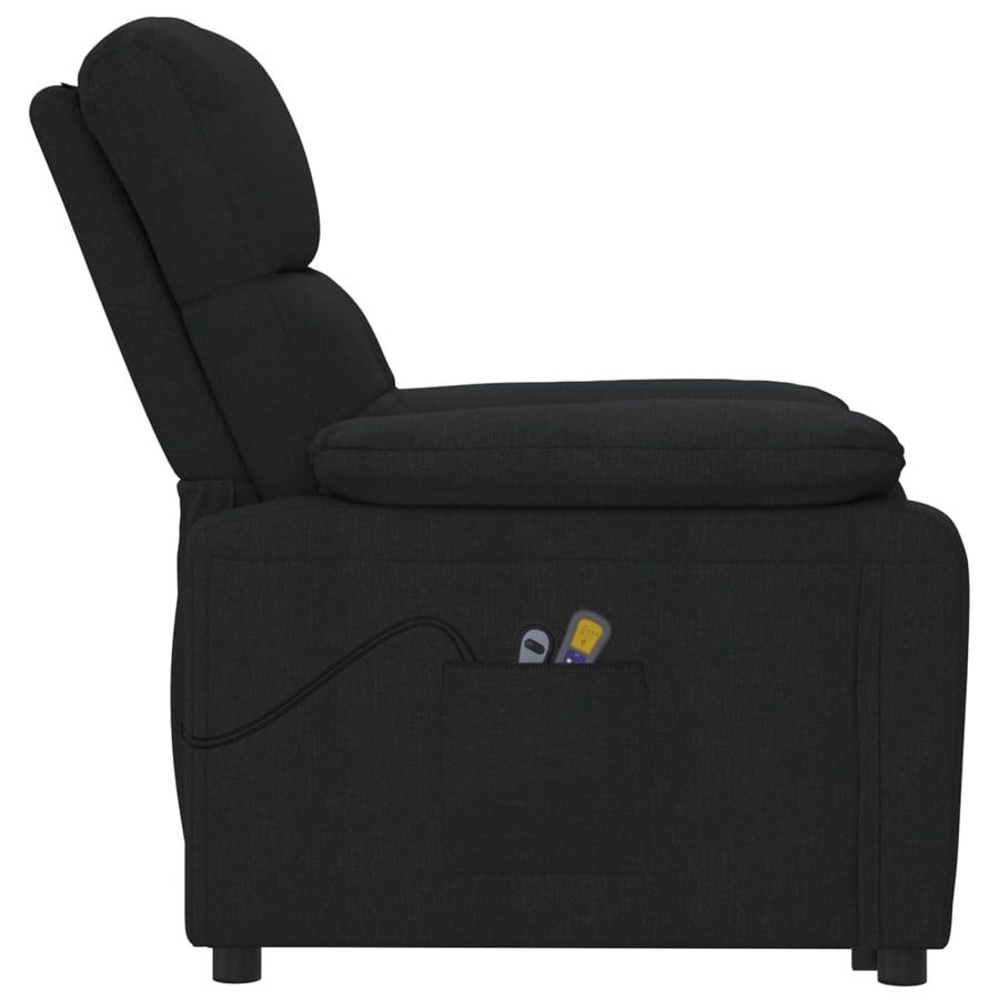 Massagestoel elektrisch stof zwart Zwart