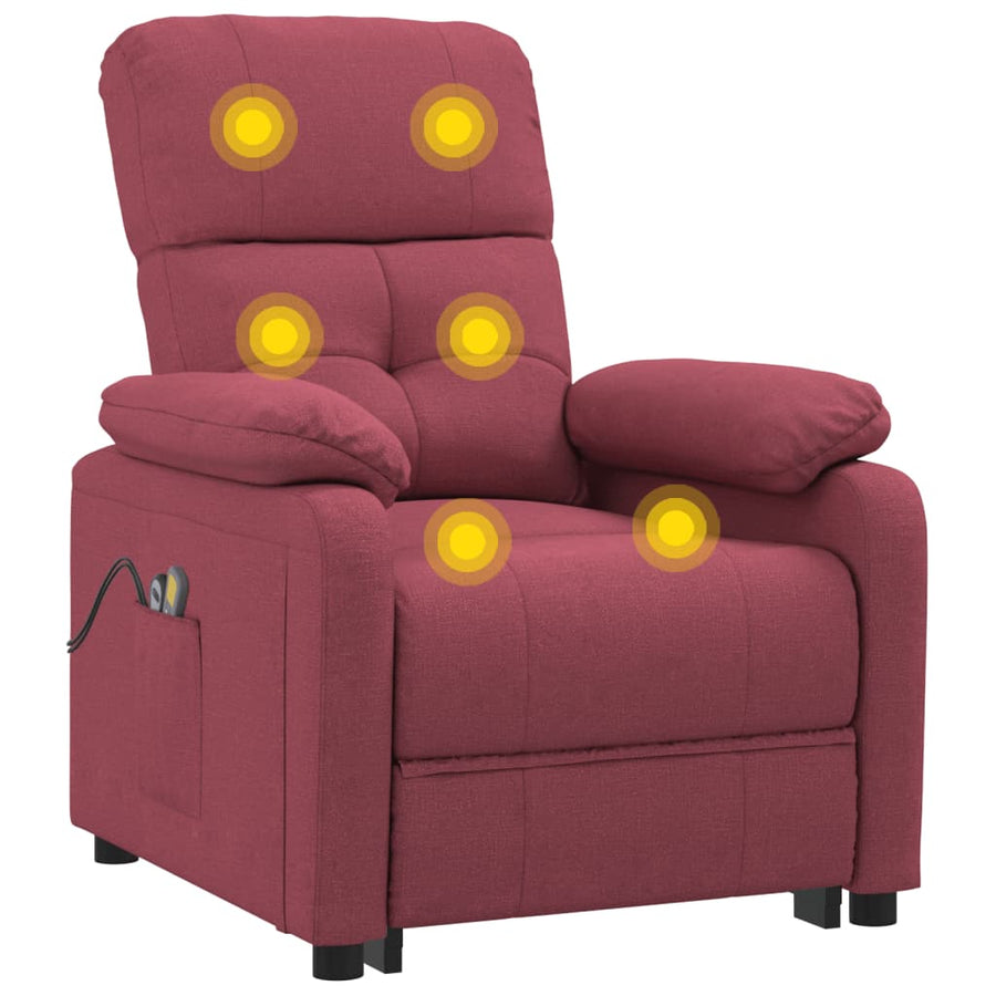 Massagestoel Elektrisch Stof Wijnrood