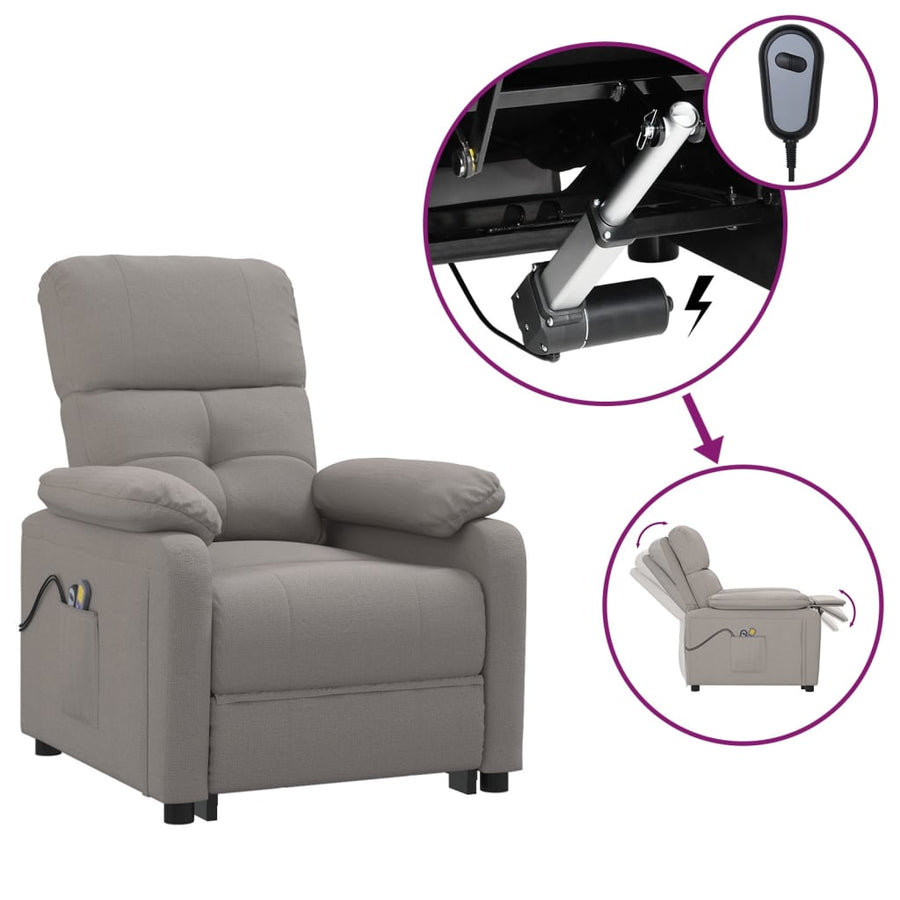 Massagestoel Elektrisch Stof Taupe