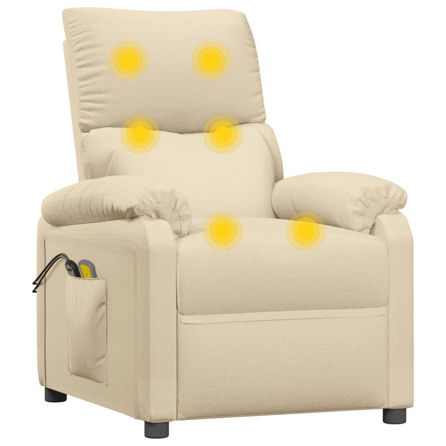 Massagestoel Elektrisch Stof Kleurig Crème