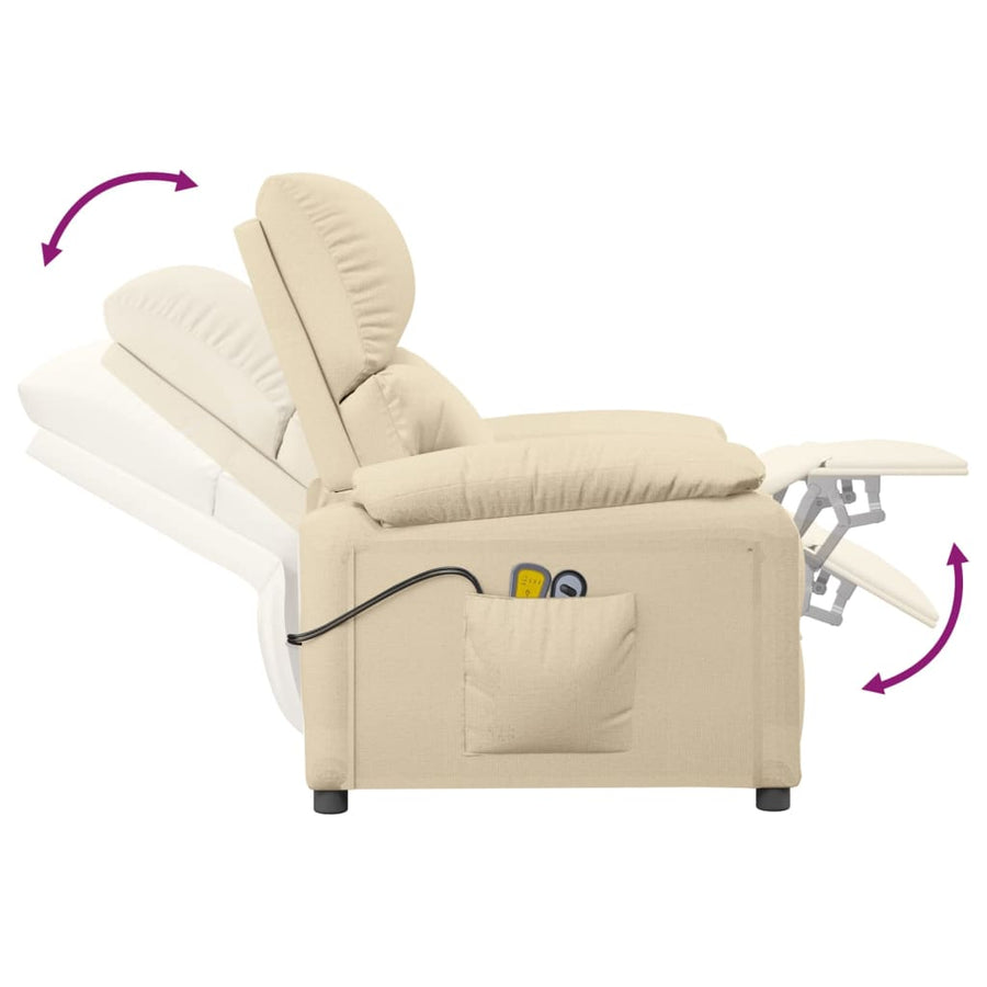 Massagestoel Elektrisch Stof Kleurig Crème