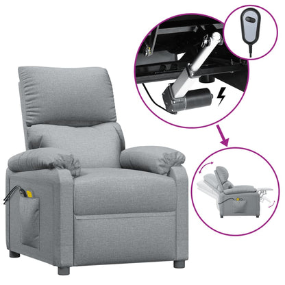 Massagestoel Elektrisch Stof Lichtgrijs