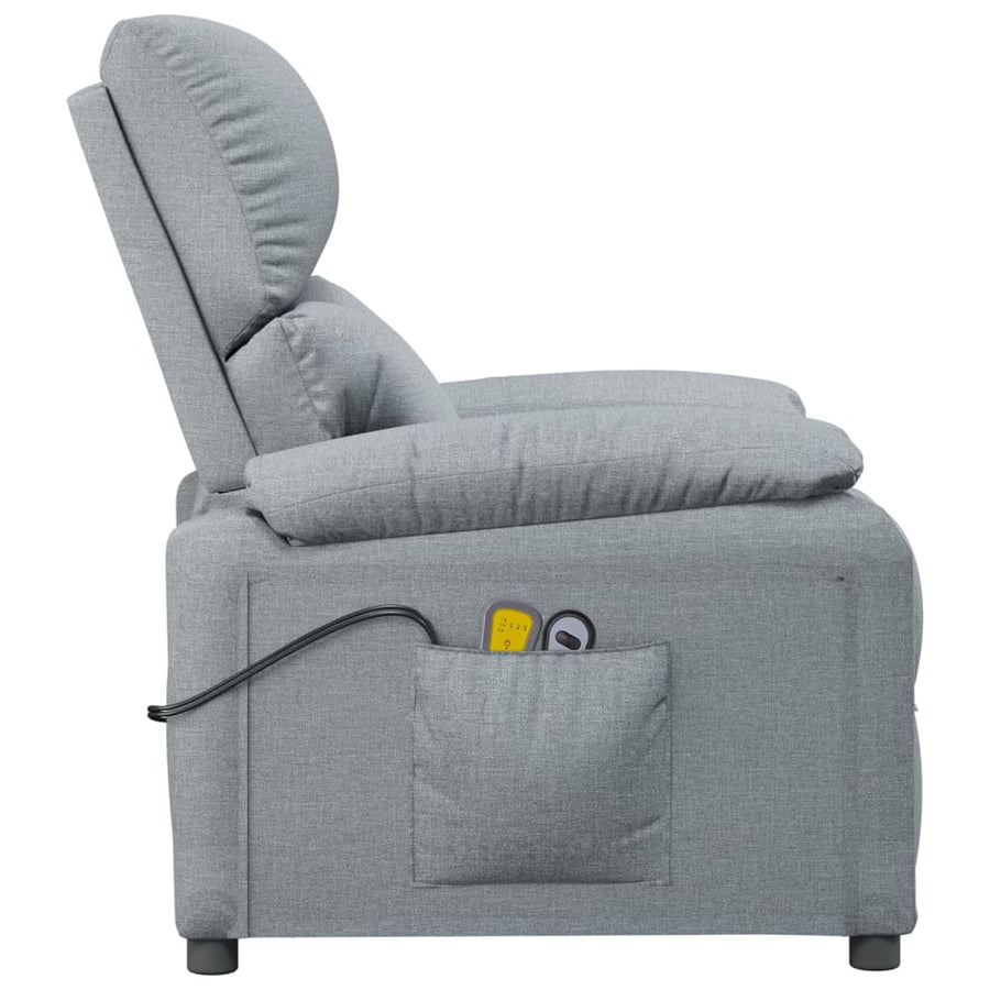 Massagestoel Elektrisch Stof Lichtgrijs