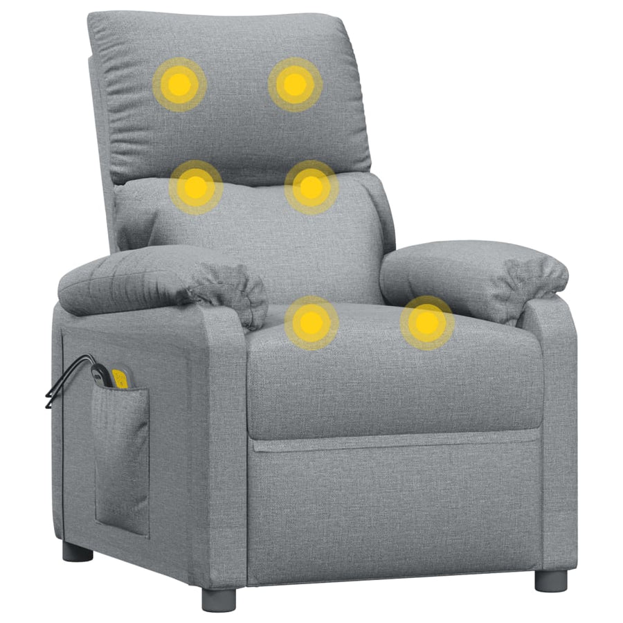 Massagestoel Elektrisch Stof Lichtgrijs
