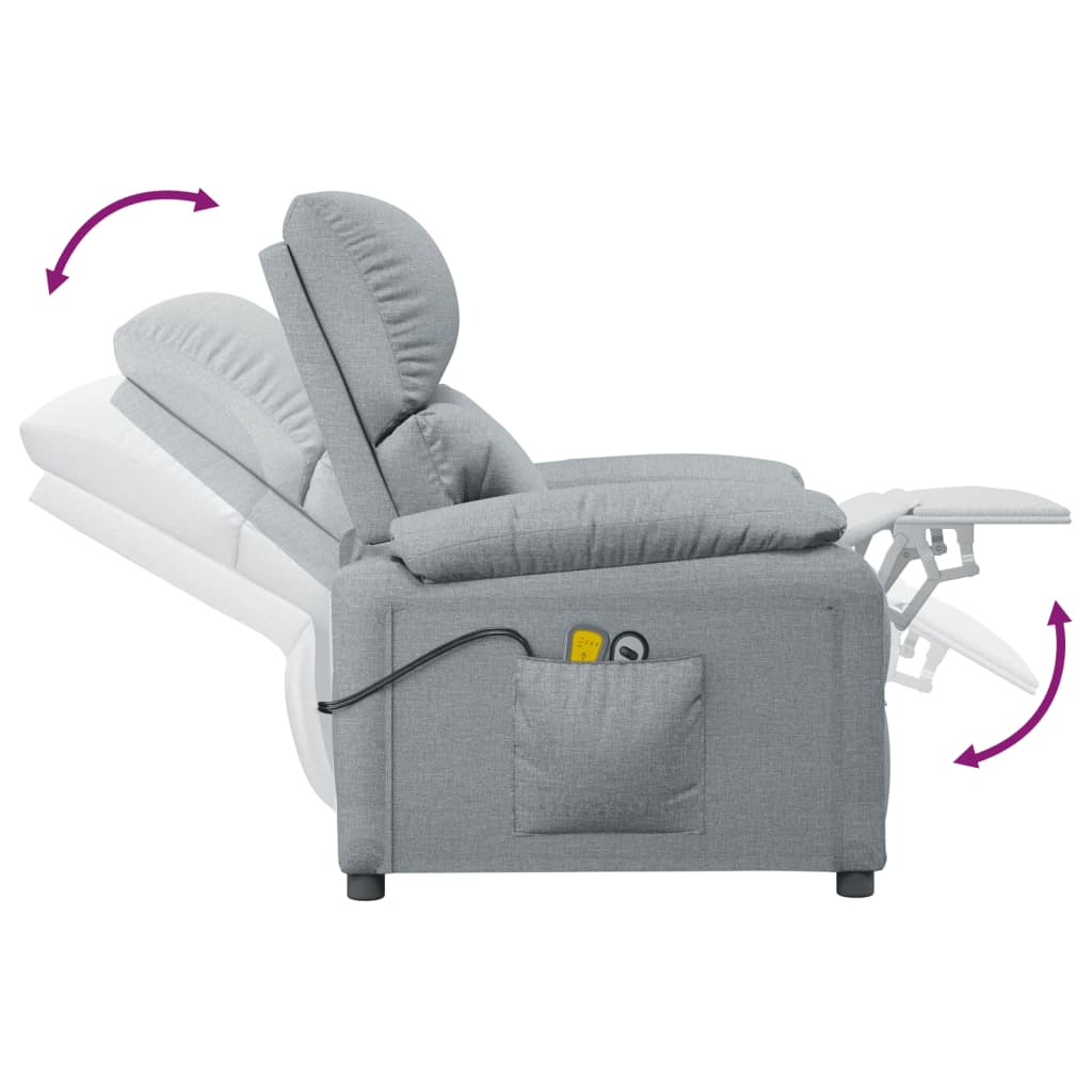 Massagestoel Elektrisch Stof Lichtgrijs