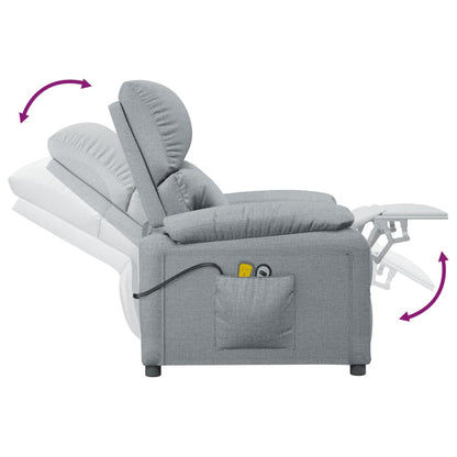 Massagestoel Elektrisch Stof Lichtgrijs