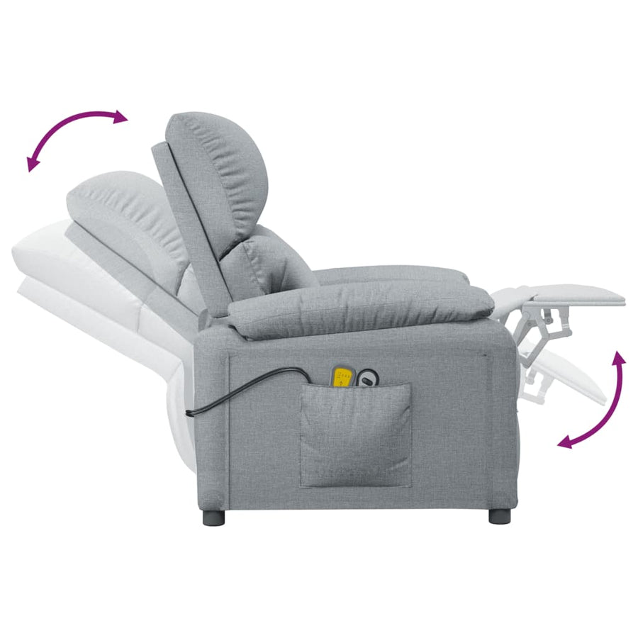 Massagestoel Elektrisch Stof Lichtgrijs