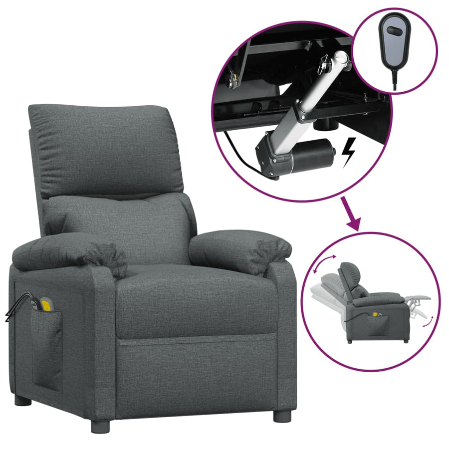 Massagestoel Elektrisch Stof Donkergrijs
