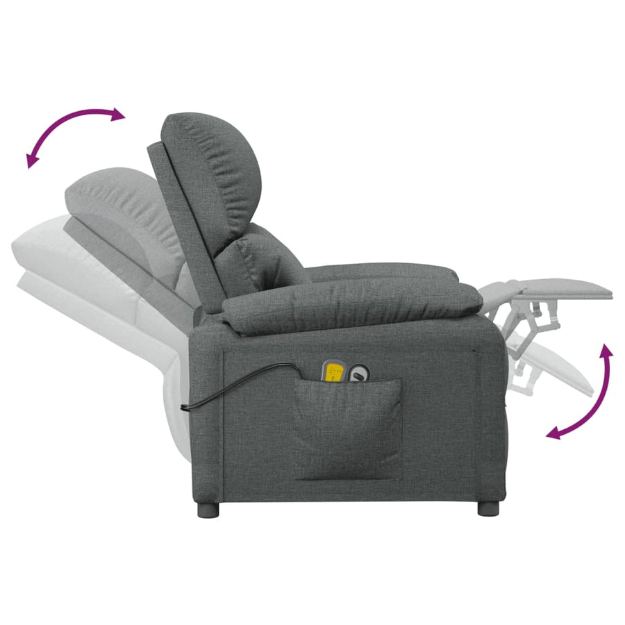 Massagestoel Elektrisch Stof Donkergrijs