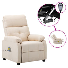 elektrische massagestoel crème stof