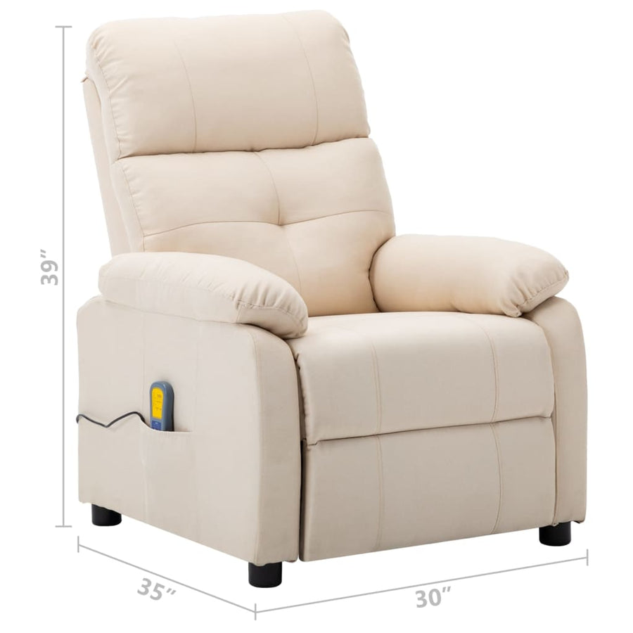 elektrische massagestoel crème stof